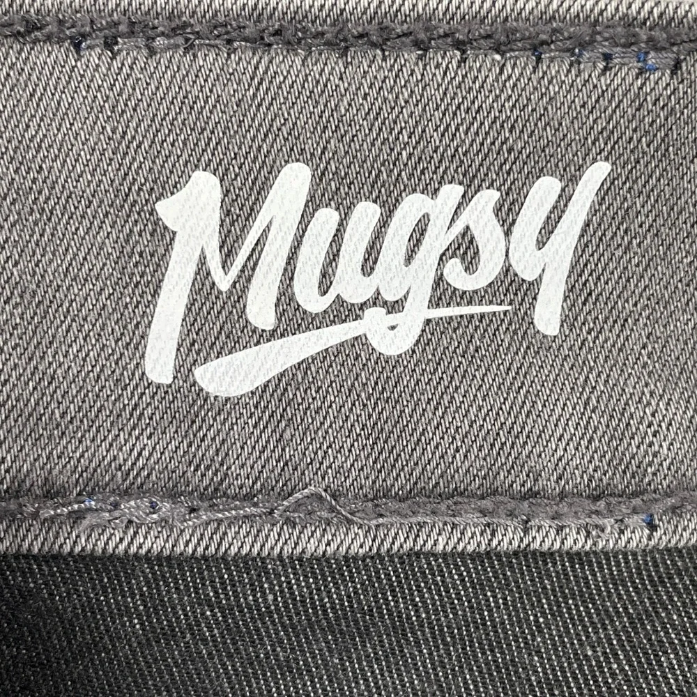 Mugsy Jeans Men 38x32 Gray Beans Slim Stretch Denim Pants Casual Comfort